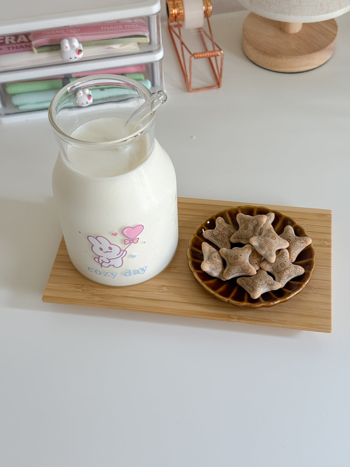 Cozy Day Bunny Glass | Pastel Pint Drinking Glass