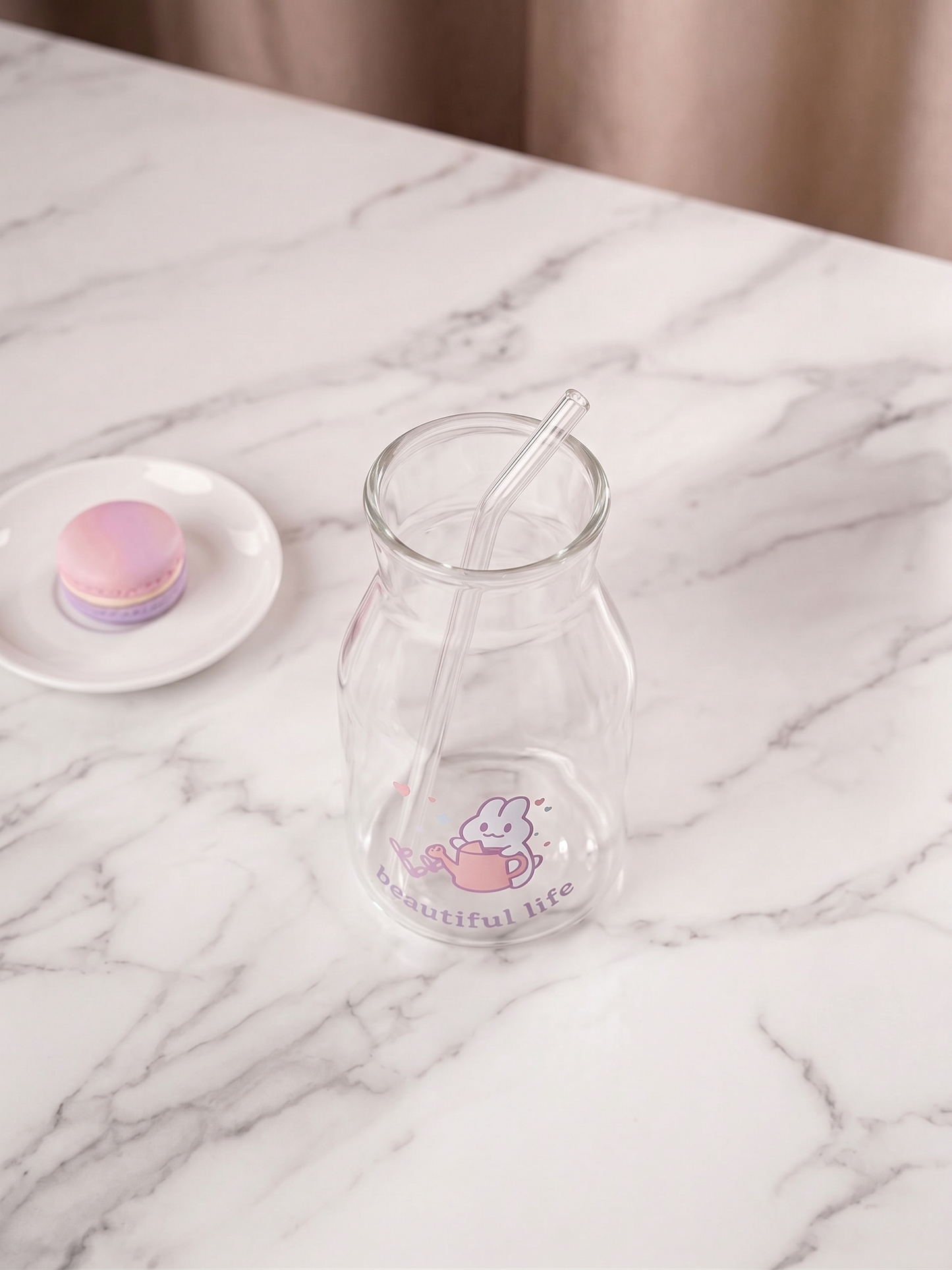 Beautiful Life Gardening Bunny Glass | Pastel Pint Drinking Glass