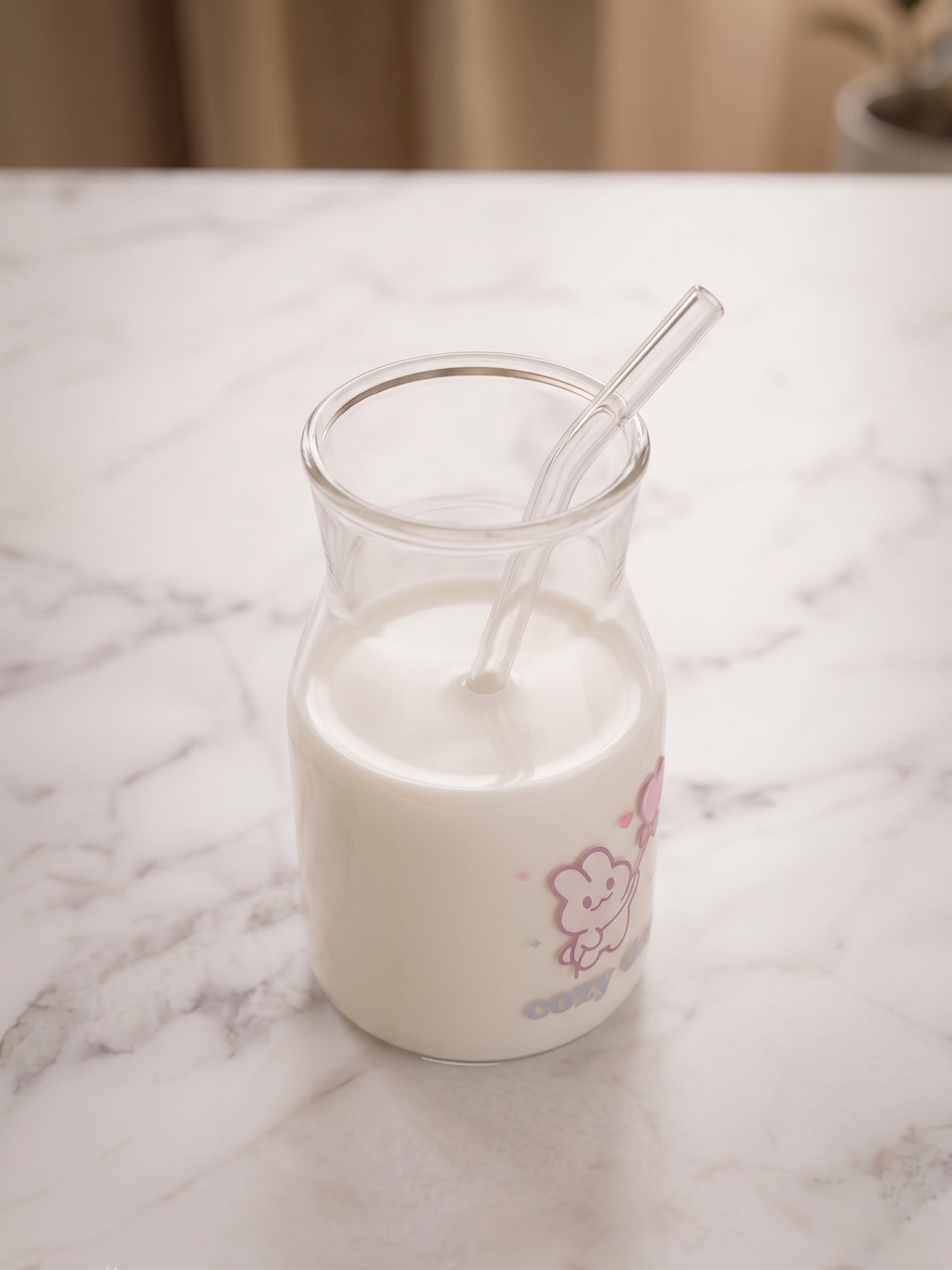 Cozy Day Bunny Glass | Pastel Pint Drinking Glass