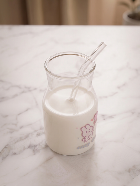 Cozy Day Bunny Glass | Pastel Pint Drinking Glass