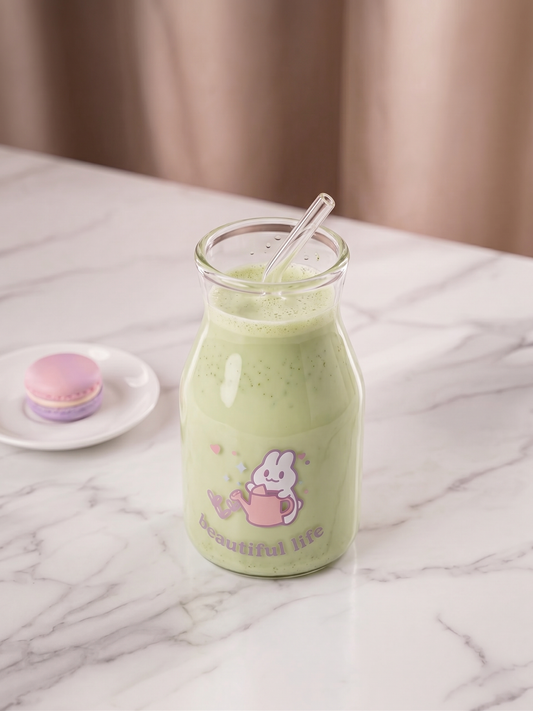 Beautiful Life Gardening Bunny Glass | Pastel Pint Drinking Glass